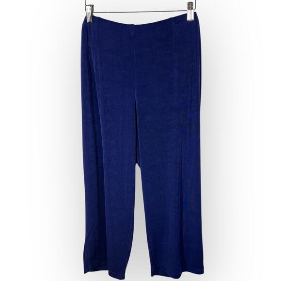 Chico’s Travelers Pull On Elastic Waist Blue Crop High Rise Pants 3 or XL NWT - Picture 3 of 7